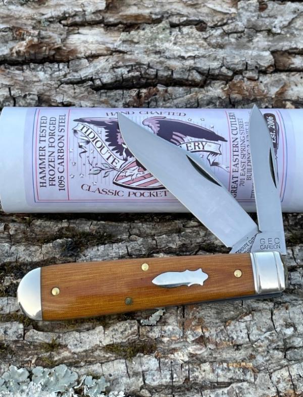 GEC TIDIOUTE ** SFA 771225 NATURAL LINEN MICARTA YANKEE JACK KNIFE (1 OF 35)