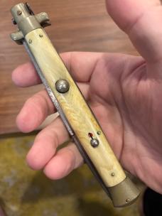 Rare Brass Lined 13” Coricama with Exquisite Aged Blonde Horn and Perfect Patina