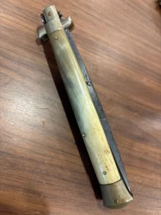 Rare Brass Lined 13” Coricama with Exquisite Aged Blonde Horn and Perfect Patina