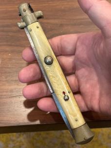 Rare Brass Lined 13” Coricama with Exquisite Aged Blonde Horn and Perfect Patina