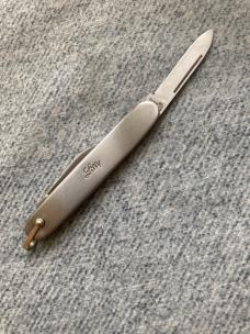Vintage IMPERIAL, STAINLESS U.S.A., Rod of Asclepius, Engraved Lilly Handles, Fob Pen Knife - MINT