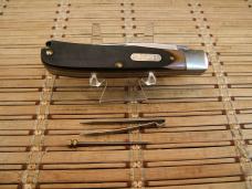 SCHRADE OLD TIMER 97OT BUZZSAW TRAPPER VINTAGE U.S.A. MADE HIGH CARBON STEEL POCKET KNIFE & SHEATH