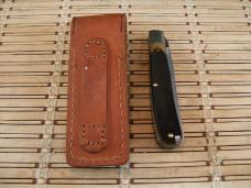 SCHRADE OLD TIMER 97OT BUZZSAW TRAPPER VINTAGE U.S.A. MADE HIGH CARBON STEEL POCKET KNIFE & SHEATH