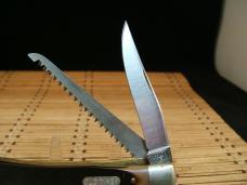 SCHRADE OLD TIMER 97OT BUZZSAW TRAPPER VINTAGE U.S.A. MADE HIGH CARBON STEEL POCKET KNIFE & SHEATH