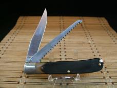 SCHRADE OLD TIMER 97OT BUZZSAW TRAPPER VINTAGE U.S.A. MADE HIGH CARBON STEEL POCKET KNIFE & SHEATH
