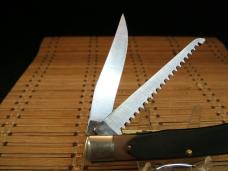 SCHRADE OLD TIMER 97OT BUZZSAW TRAPPER VINTAGE U.S.A. MADE HIGH CARBON STEEL POCKET KNIFE & SHEATH