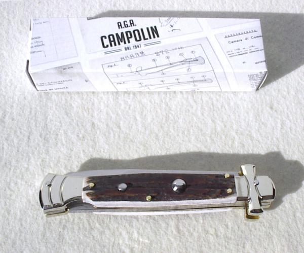 NEW A.G.A. CAMPOLIN 9" MALTESE GENUINE STAG MODIFIED BAYONET BLADE NICKEL SILVER BOLSTERS