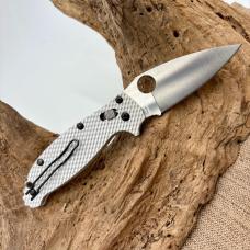 Spyderco Manix 2 LW Salt CPM-MagnaCut Plain Blade Custom Titanium Handles & Lock