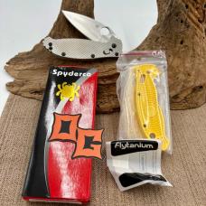 Spyderco Manix 2 LW Salt CPM-MagnaCut Plain Blade Custom Titanium Handles & Lock