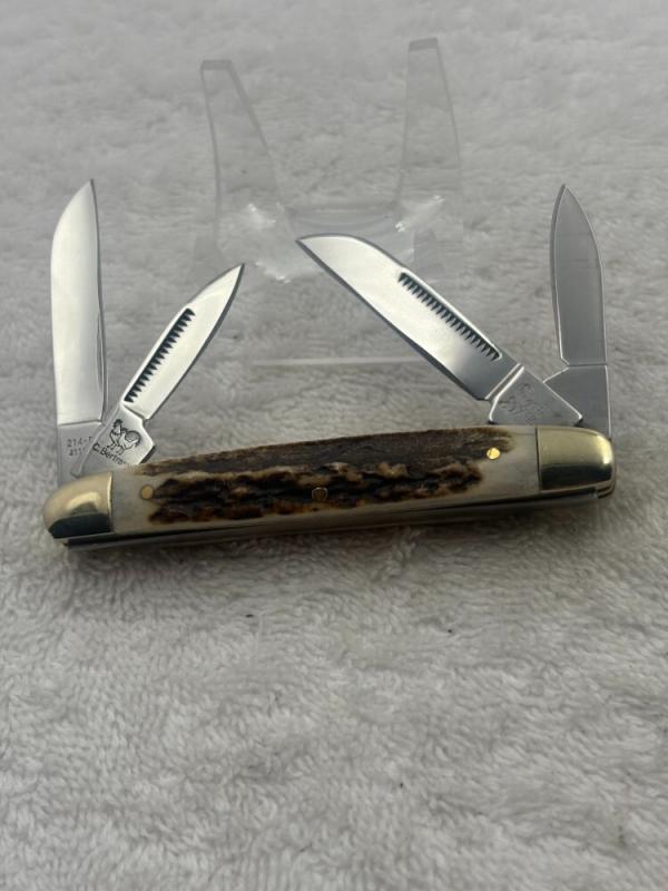 Hen & Rooster C Bertram Stag Handle 4 Blade Congress  214-DS Pocket Knife (#85)