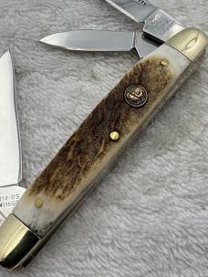 Hen & Rooster C Bertram Stag Handle 4 Blade Congress  214-DS Pocket Knife (#85)