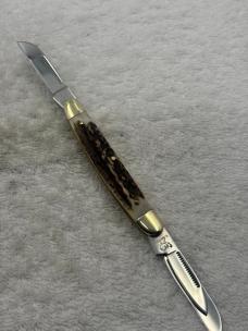Hen & Rooster C Bertram Stag Handle 4 Blade Congress  214-DS Pocket Knife (#85)