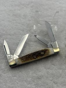 Hen & Rooster C Bertram Stag Handle 4 Blade Congress  214-DS Pocket Knife (#85)