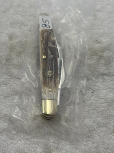 Hen & Rooster C Bertram Stag Handle 4 Blade Congress  214-DS Pocket Knife (#85)