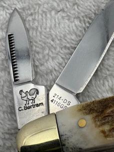 Hen & Rooster C Bertram Stag Handle 4 Blade Congress  214-DS Pocket Knife (#85)