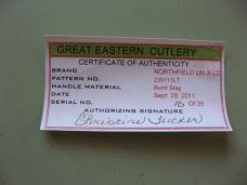 GREAT EASTERN NORTHFIELD 235111LT JUMBO TRAPPER BURNT STAG #16 OF 35
