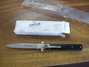 A.G.A. Campolin Italian 9" Dominus African Black Ebonywood Swedgey Blade UNUSED W/Orig. Box