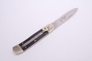 Nice Hubertus Wood Handle Leverlock Switchblade Germany Excellent 4 3/8" Closed