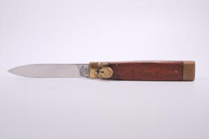 Vintage Edgeco Leverlock Switchblade Wood Handles Decent Condition 4 1/8" Closed