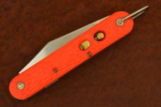 VINTAGE CAMILLUS NEW YORK USA 1950-1970s ORANGE PARATROOPERS SWITCH BLADE KNIFE (20022)
