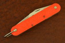 VINTAGE CAMILLUS NEW YORK USA 1950-1970s ORANGE PARATROOPERS SWITCH BLADE KNIFE (20022)