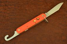 VINTAGE CAMILLUS NEW YORK USA 1950-1970s ORANGE PARATROOPERS SWITCH BLADE KNIFE (20022)