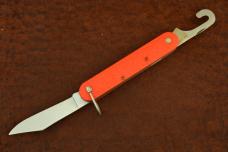 VINTAGE CAMILLUS NEW YORK USA 1950-1970s ORANGE PARATROOPERS SWITCH BLADE KNIFE (20022)