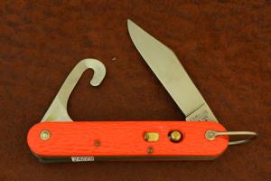 VINTAGE CAMILLUS NEW YORK USA 1950-1970s ORANGE PARATROOPERS SWITCH BLADE KNIFE (20022)