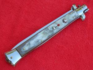  New Beltrame 13"  Italian Stiletto Brazilian-Horn Handles- SS Swedge grind Blade