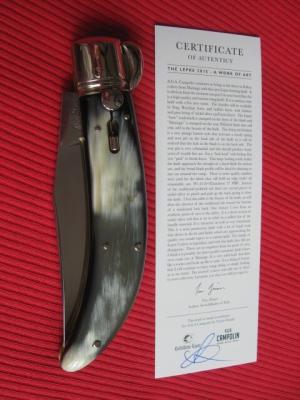 Lepre Quality Italian Unique Switchblade Knife Horn Limited Edition 2015 MANIAGO ITALY w/Certificate