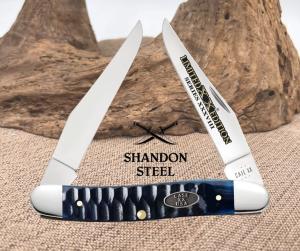 Case XX Knives Muskrat Limited Edition Gator Ocean Blue Bone 53985 Pocket Knife