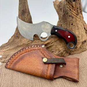 J Jacobs OREGON KNIVES Custom 420 Knife 9quot Overall w leather sheath 