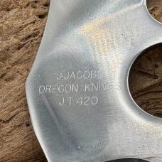 J Jacobs OREGON KNIVES Custom 420 Knife 9" Overall w/ leather sheath 