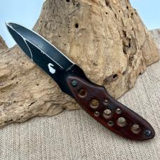 Frost Cutlery Spear Point Fixed Blade 8" Knife Black Blade Wood Handle (108A)