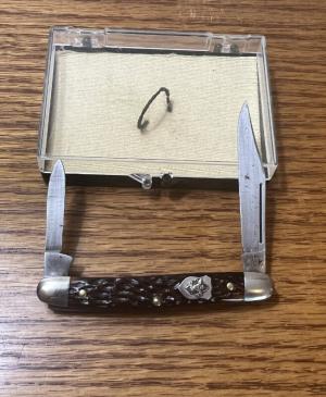 VINTAGE 1955-1973 SCHRADE WALDEN NY USA 708 quotSCOUT KNIFEquot - 2 34quot CLOSED - DISPLAY BOX