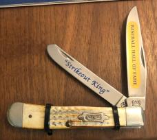 Case Nolan Ryan “Strikeout King” Placque and Knife