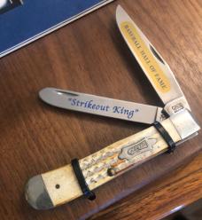 Case Nolan Ryan “Strikeout King” Placque and Knife