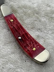 Parker Edwards Vintage Damascus 1 Blade Small Trapper Razor Blade Pocket Knife (#38)