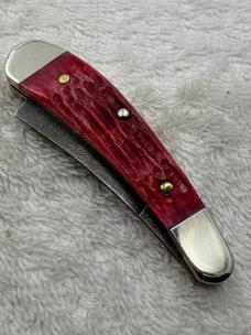 Parker Edwards Vintage Damascus 1 Blade Small Trapper Razor Blade Pocket Knife (#38)