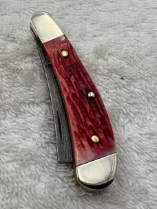 Parker Edwards Vintage Damascus 1 Blade Small Trapper Razor Blade Pocket Knife (#38)