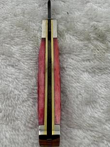 Parker Edwards Vintage Damascus 1 Blade Small Trapper Razor Blade Pocket Knife (#38)