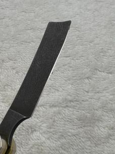 Parker Edwards Vintage Damascus 1 Blade Small Trapper Razor Blade Pocket Knife (#38)