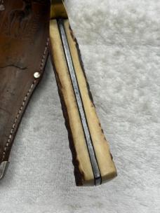Vintage Solingen Germany G. C. Co Tang Stamp 13" Bowie 8" Blade Stag Handle