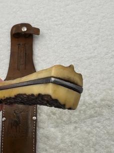 Vintage Solingen Germany G. C. Co Tang Stamp 13" Bowie 8" Blade Stag Handle