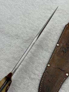 Vintage Solingen Germany G. C. Co Tang Stamp 13" Bowie 8" Blade Stag Handle