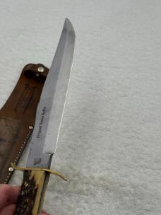 Vintage Solingen Germany G. C. Co Tang Stamp 13" Bowie 8" Blade Stag Handle