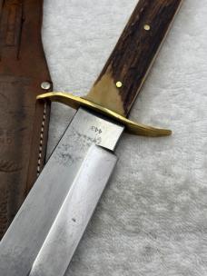 Vintage Solingen Germany G. C. Co Tang Stamp 13" Bowie 8" Blade Stag Handle