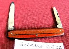 VINTAGE SCHRADE WOOD SCALES NY 3-1/4" PEN KNIFE PREOWNED STORED AND VERY NICE