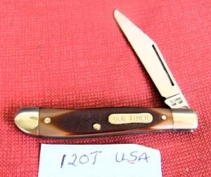 VINTAGE SCHRADE WALDEN USA OLD TIMER 12OT DELRIN SCALES 3" PEANUT KNIFE PREOWNED STORED & VERY NICE