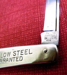 VINTAGE 3" HIBBARD SPENCER BARTLETT & CO. METAL KNIFE PREOWNED STORED & NICE FIND FOR THE PRICE